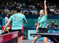 [포토]전지희-신유빈, 득점이다!