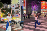 ‘육퇴 만세’ 사유리 신났네. 몇십년만 시부야 밤거리서 무한 점프