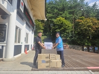 동해시시설관리공단, 무릉계곡 안전산행 홍보물품 배부