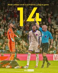 EPL 한 경기 역대 최다, 경고 14장 쏟아진 첼시-본머스전…주심 앤서니 테일러 ‘비판’도