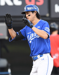 [포토]삼성 구자욱, KT전 솔로포로 시즌 31호 홈런