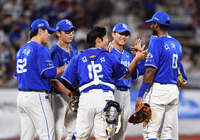 [포토]3연패 탈출에 기뻐하는 삼성