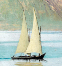 [1일1화] 펠릭스 발로통의 ‘제네바 호수의 요트(부분)’, 사랑의 엔진은 영원한 행복 속으로