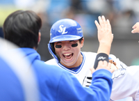 [포토]삼성 김영웅, 솔로 홈런에 환하게!