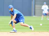 [포토]플레이오프 2차전 준비하는 삼성 이재현
