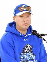 [포토]플레이오프 2차전 각오 밝히는 삼성 박진만 감독