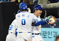[포토]삼성 김헌곤-디아즈, 홈런 하이파이브
