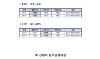원주공항 동계 제주 항공편, 오전·오후 시간대 유지