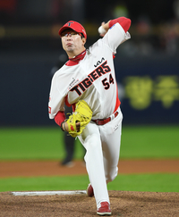 [포토] 양현종 ‘2차전은 내가 책임진다’