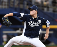 [포토]쿠바와의 2차 평가전 등판한 최지민