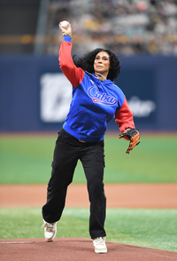 [포토]쿠바 출신 지젤 실바, 야구 대표팀 평가전 시구