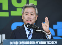 [포토] 각종 의혹에도 3선 도전하는 이기흥 대한체육회장
