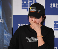 [포토] 故 송재림 질문에 눈물 흘리는 현해리 감독