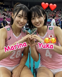 日 배구선수 마리나X유카의 싱그러운 투 샷, 알고보니 [★SNS]