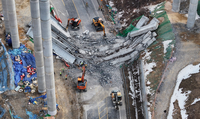 천안 고속도로 공사현장 붕괴 사고…3명 사망·7명 중경상