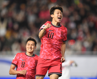 지난해 ‘원정’ 이어 이번에도…손흥민 코너킥→이재성 왼발 선제골 ‘쾅’[한국-요르단]