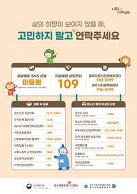 원주시정신건강복지센터, ‘자살고위험 집중관리 기간’ 운영