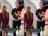 F1 현장서 리사와 만난 고든 램지...“화이트 로터스에 셰프 필요해요?’