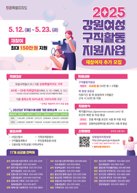 평창군, 여성 구직 활동 지원사업 재참여자 추가 모집