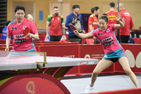 [포토] 혼성복식 64강 경기 펼치는 임종훈-신유빈