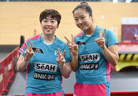 [포토] 신유빈-유한나 ‘깜찍한 브이’