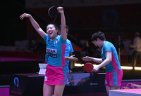 [포토] 여자복식 4강 진출한 신유빈 ‘덩실덩실’