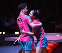 [포토] 승리의 기쁨 나누는 임종훈-신유빈