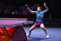 [포토] 신유빈 ‘날카로운 탑스핀 공격’