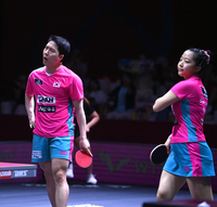 [포토] 실점 후 아쉬워하는 임종훈-신유빈