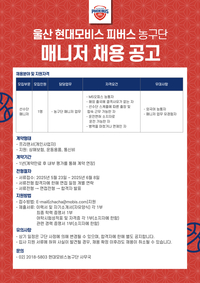 울산 현대모비스, 선수단과 함께할 매니저 공개 채용