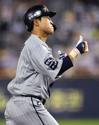 [포토]한화 채은성, LG전 11회초 2점 홈런