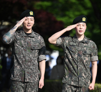 [포토] BTS 정국-지민 ‘전역합니다’