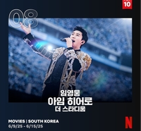 임영웅, 넷플의 스테디텔러…다시또 ‘톱8’ 등극