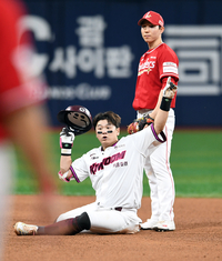 [포토]키움 최주환, 홈런 아니예요?