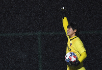 [포토]연속 선방에 기뻐하는 포항여전고 골키퍼 우수민