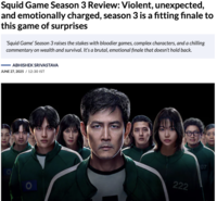 ‘오징어게임3’ 로튼토마토 신선도 지수 83%…대륙별 외신 호평 포인트