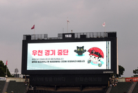 [포토]키움-LG 잠실경기, 우천 중단