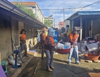 장성군, ‘폭우에 할퀸 상처’ 피해복구 자원봉사자 줄이어