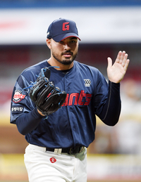 [포토]7이닝 무실점 펼친 롯데 선발 감보아