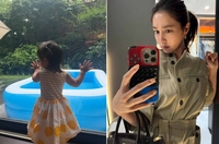 ‘극과극’ 여름…이민정은 폭염속 패딩, 딸은 가성비 풀장!