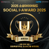 강원자치도, 사회관계망서비스‘비짓강원’ 소셜아이어워드 2025 최우수상 수상