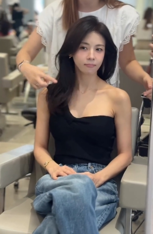 청담동 헤어숍에서 포착된 하지원