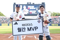 두산 양의지-곽빈, 아디다스 7월 월간 MVP 선정