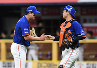 [포토]한화 김서현, 키움전 1이닝 무실점 시즌 28 세이브