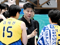 첫 경기 ‘승리’ 챙긴 현대건설 강성형 감독 “김희진, 자기역할 충분히 잘해줬다”[현장인터뷰]