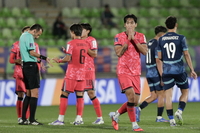 ‘가로막힌 김명준 헤더’ U-20 이창원호, 수적 우위에도 파라과이와 0-0 무승부…16강행 적신호