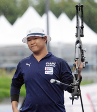[포토]미소짓는 안태환(정몽구배 양궁 컴파운드)