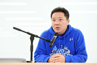 [포토]준PO 3차전 출사표 밝히는 삼성 박진만 감독