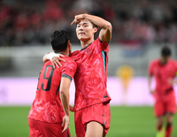 [포토] 오현규, 어시스트 이강인과 환호