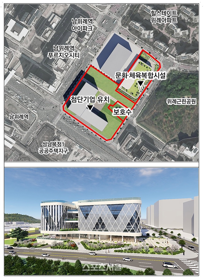 위례스토리박스 활용방안 및 문화·체육복합시설 조감도. 제공=성남시